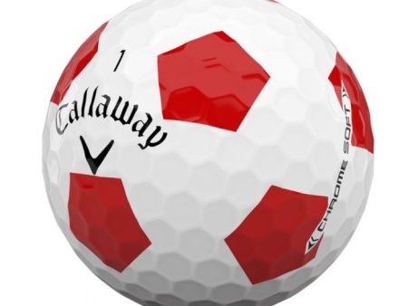 Callaway Chrome Soft Truvis Golf Balls - Red White - 12 Pack Hot on Sale