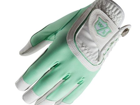 Wilson Ladies Fit All Golf Glove - Mint White For Cheap