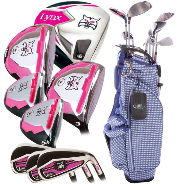 Lynx Ladies 11-Piece Premium Crystal Golf Package Set - White Violet Light Blue For Sale