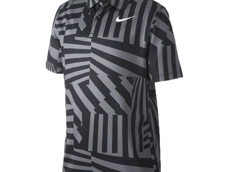 Nike Dri-FIT Graphic Junior Boys Polo Shirt - Black White Discount