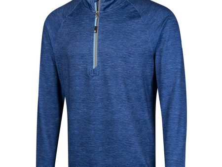 Island Green Junior 1 4 Zip Raglan Sleeve Top Layer Pullover - Blue Marl Supply