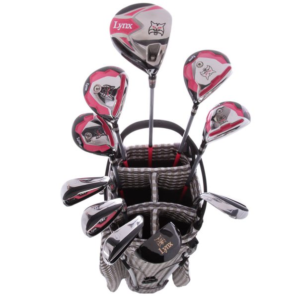 Lynx Ladies 11-Piece Premium Crystal Golf Package Set - White Brown Light Brown Supply